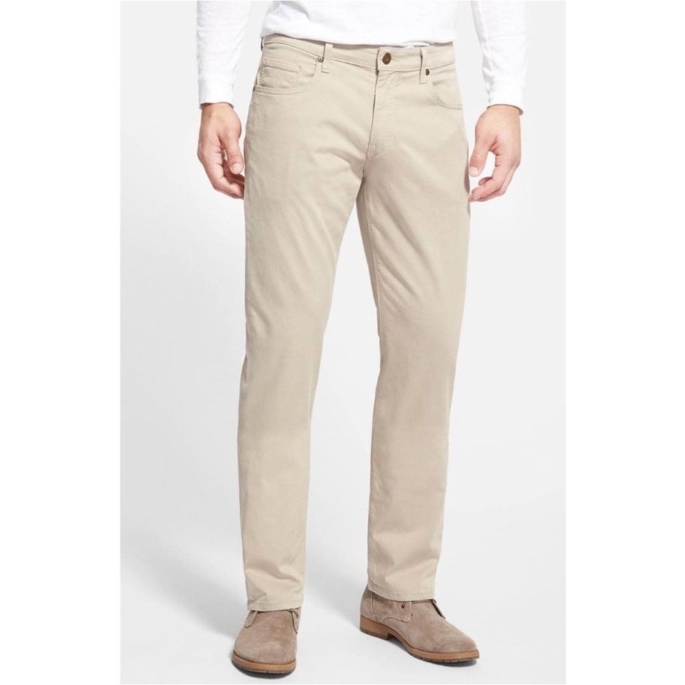 PAIGE NORMANDIE Hatch Slim Straight Jeans Tan